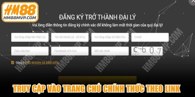 Truy cập vào trang chủ chính thức theo link để hợp tác đại lý