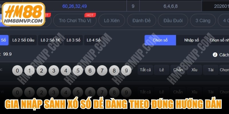 Gia nhập sảnh xổ số dễ dàng theo đúng hướng dẫn từ nhà cái